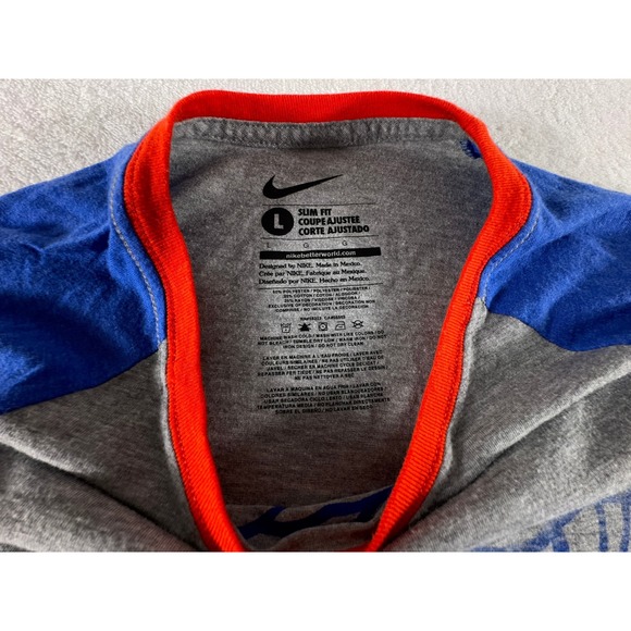 Nike Florida Gators‎ 3/4 Sleeve Shirt Womens Gray Blue Slim Fit Football - Picture 2 of 4